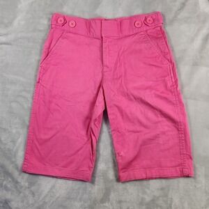 Ralph Lauren Girls Shorts Bermuda Pink Button Accent Sz 14
